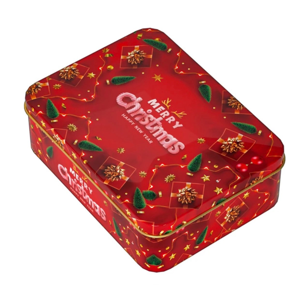 Metal Rectangle Christmas Tin Box #CB1372