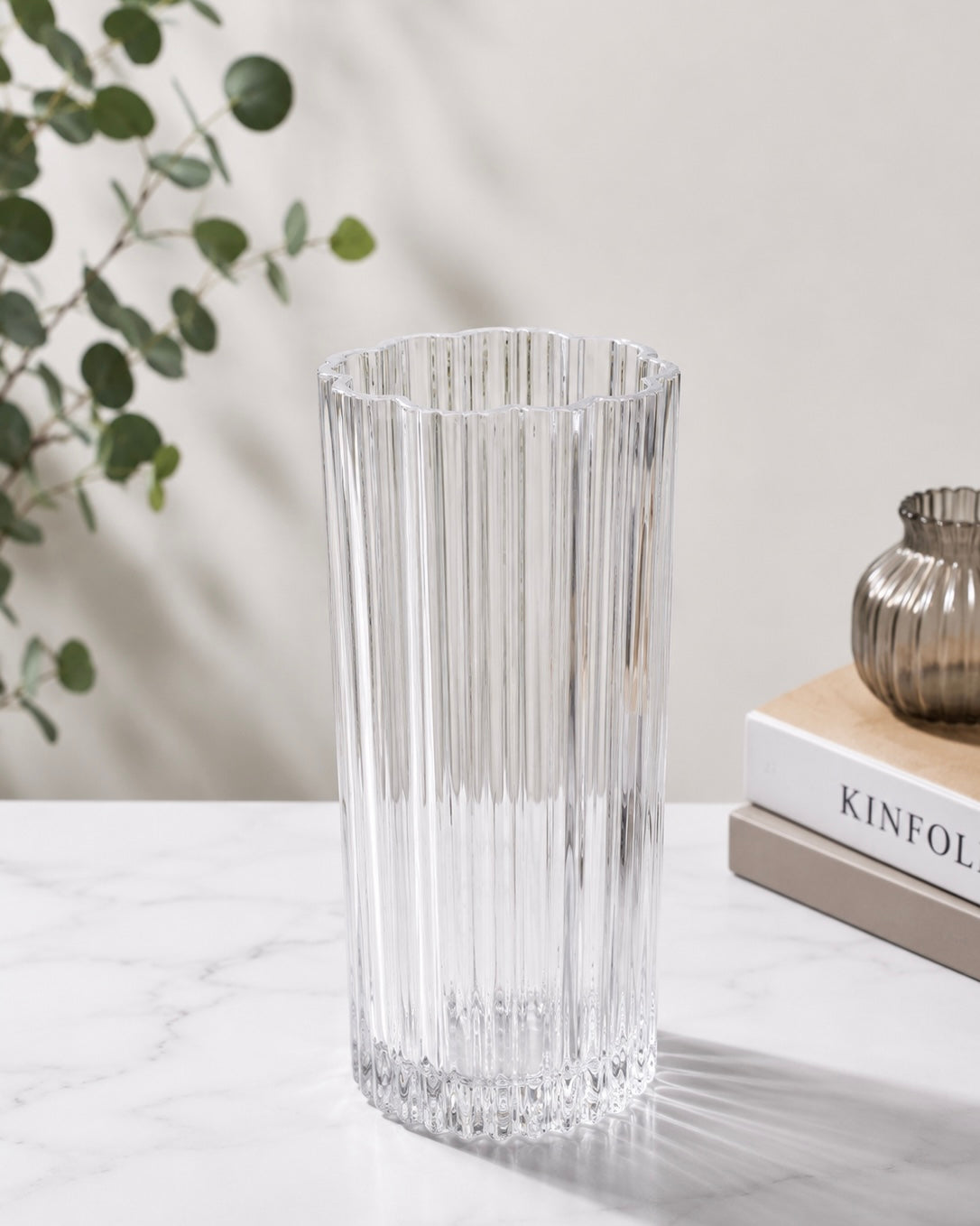 Fluted Crystal Glass Vase
#GV3925