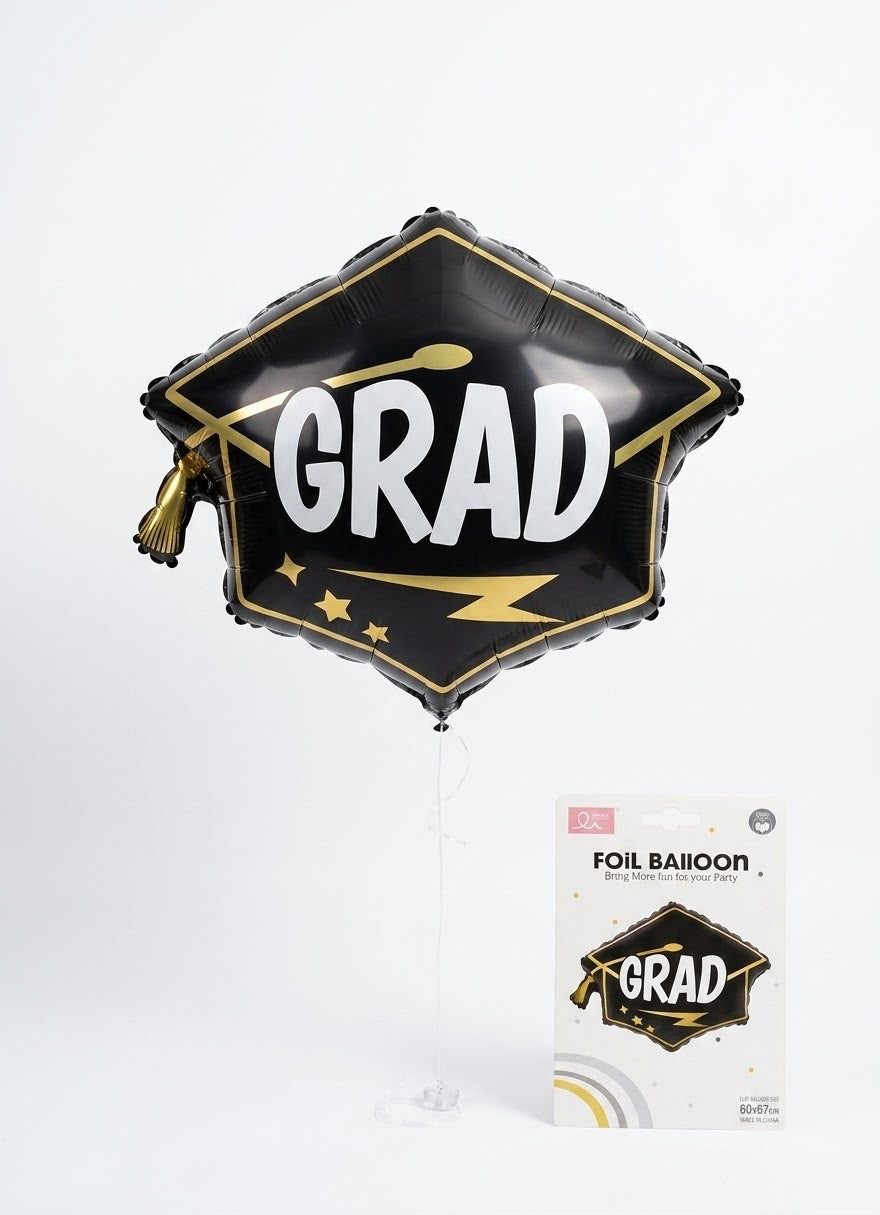 GRAD Graduation Cap Foil Balloon – 70 × 67 cm #FB4111