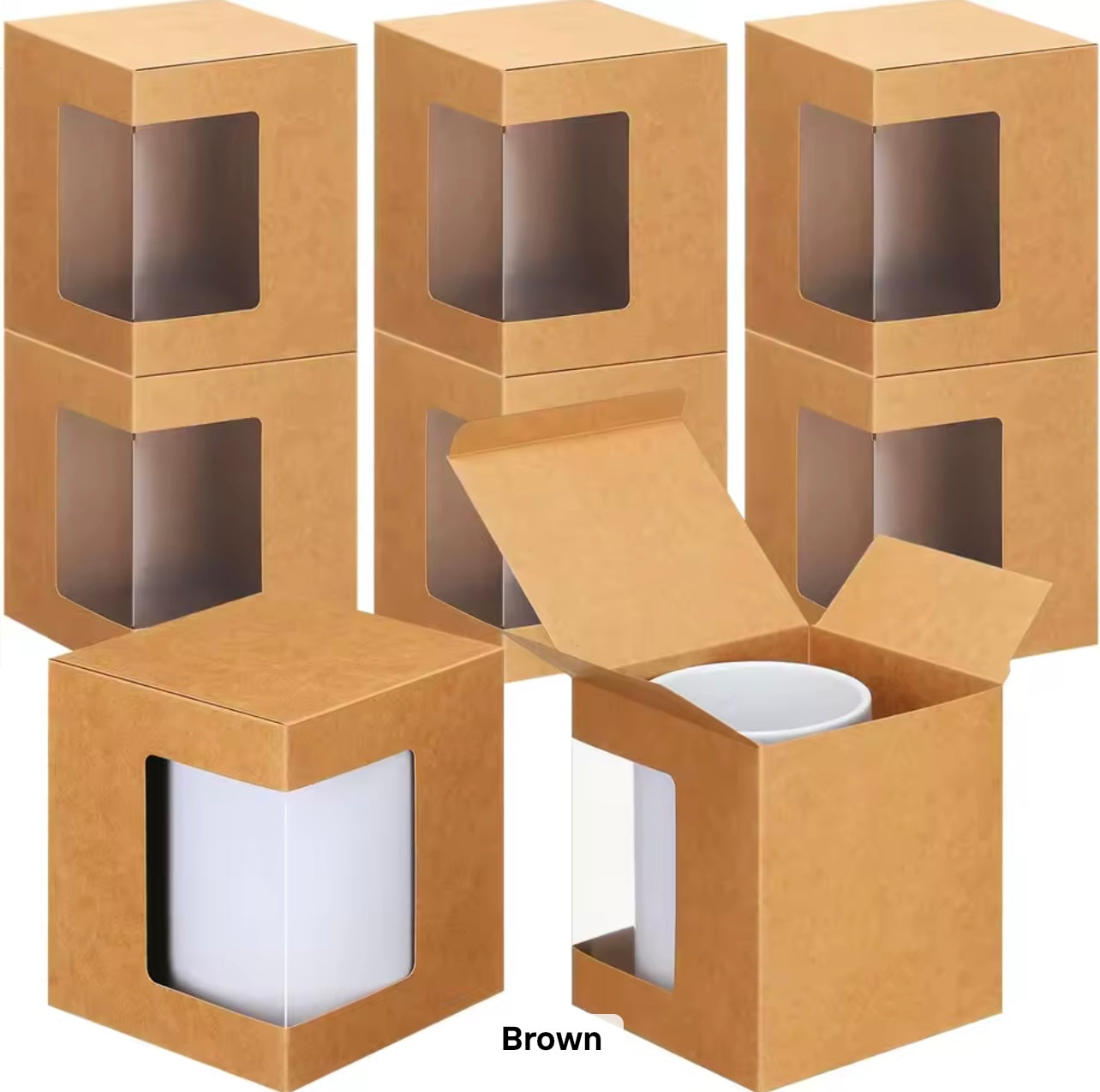 X12pcs - Mug Box With PVC window #CB2848