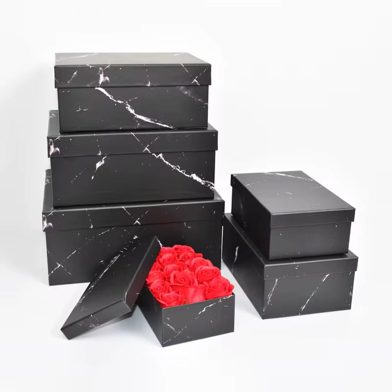 Marble Rectangle Black Gift Box #GB2618