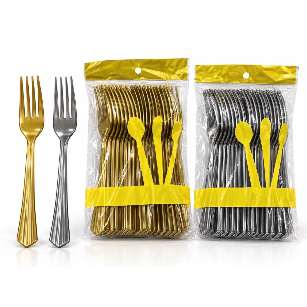 Gold & Silver Disposable Forks #DS4529
