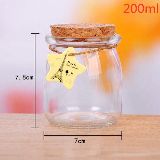 200ml Glass Jar With Wooden Lid #GJ1436
