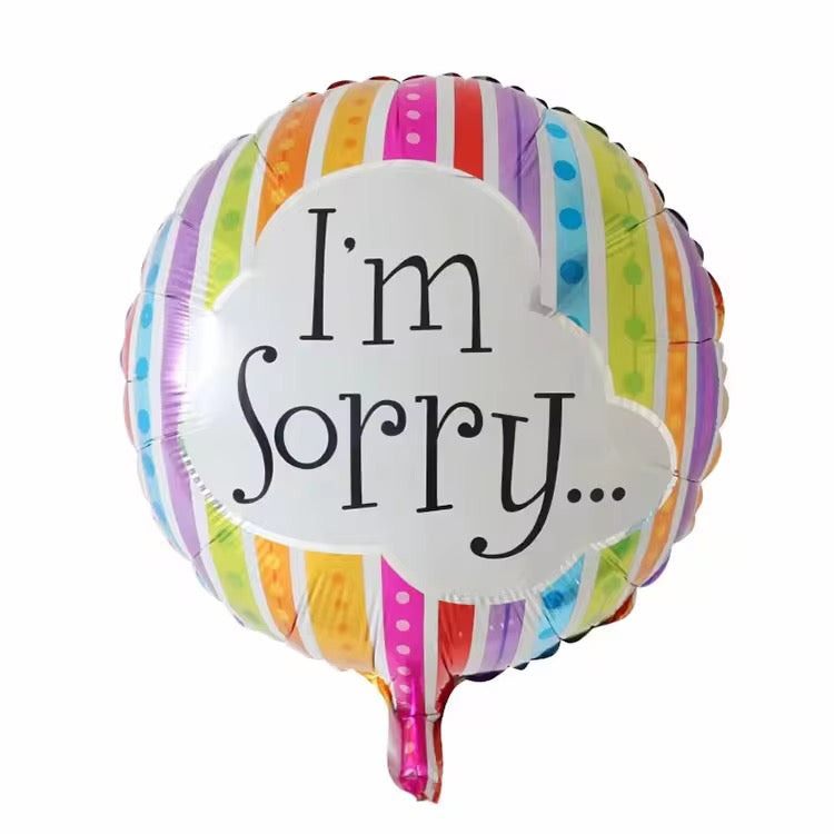 18” I’m Sorry Rainbow Foil Balloon – Colorful Apology Gift #FB2895