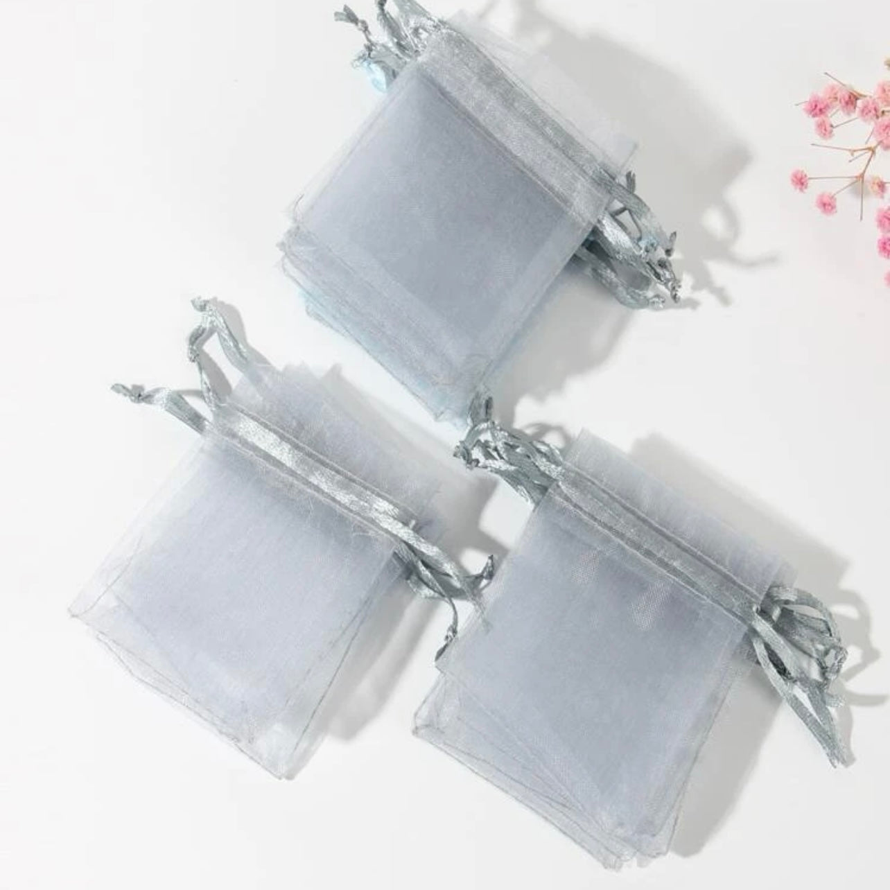 Gray Organza Bag x12pcs