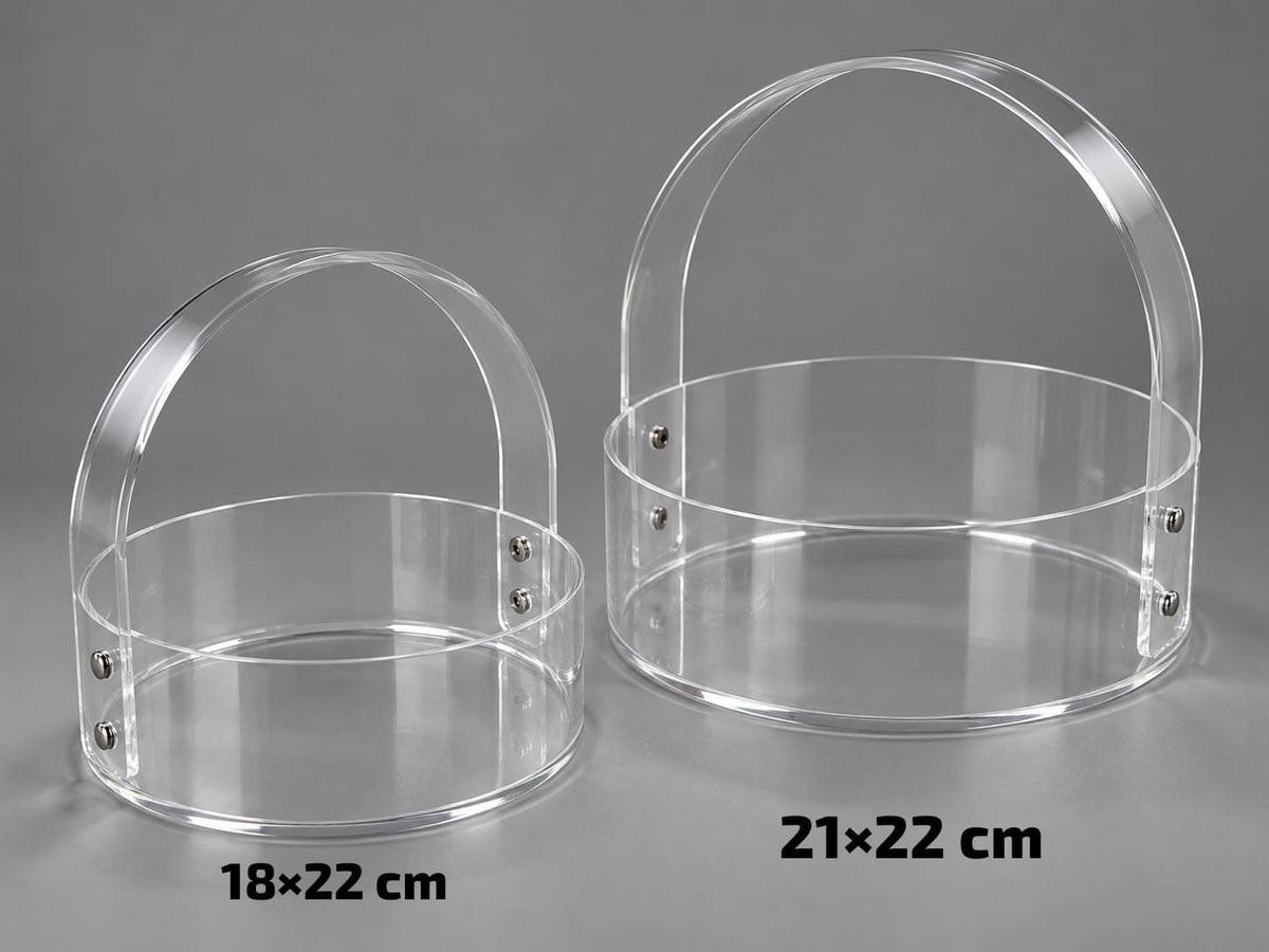 Clear Acrylic Gift Basket Set with Handle #AB4489