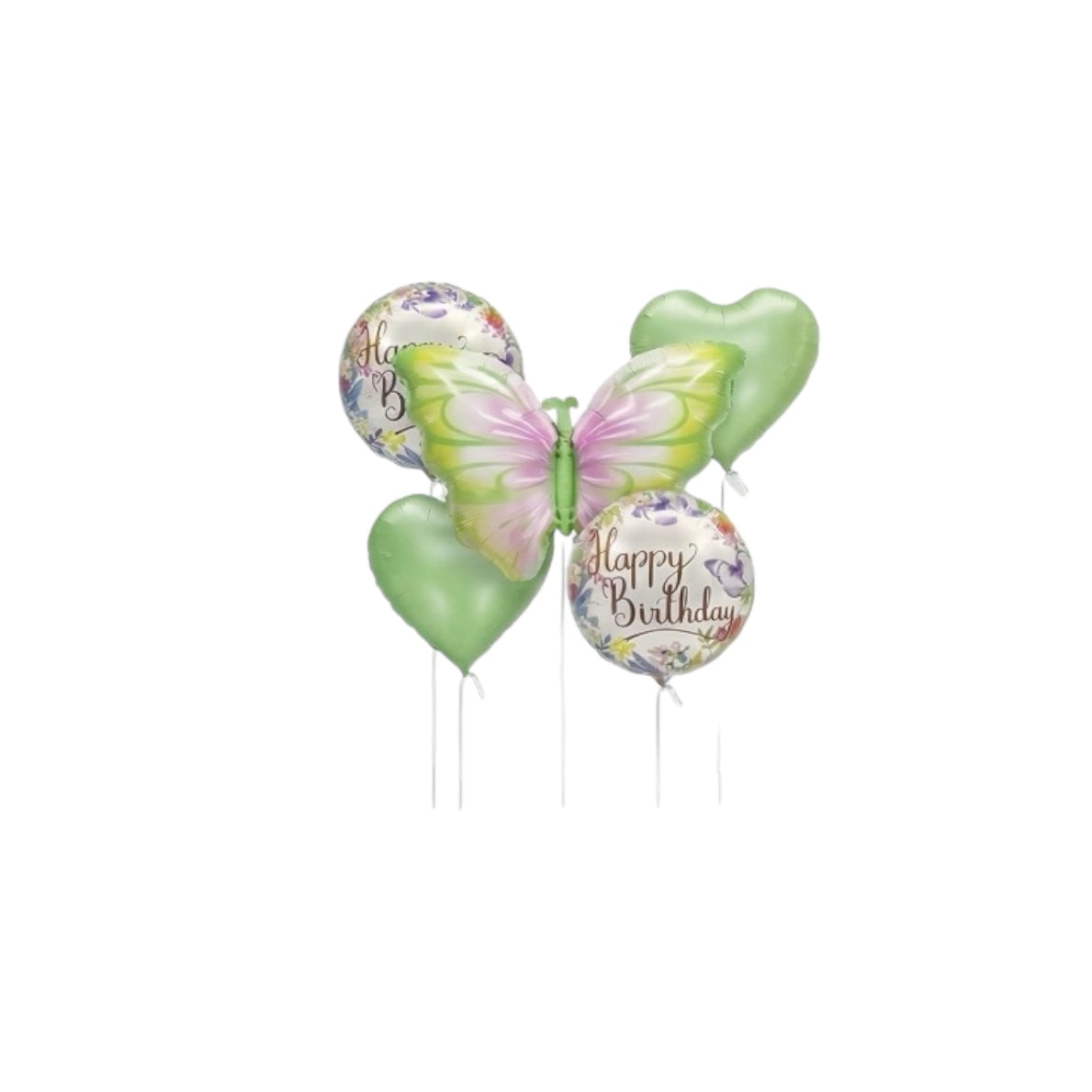Butterfly & Heart Foil Balloons Set #BB2758