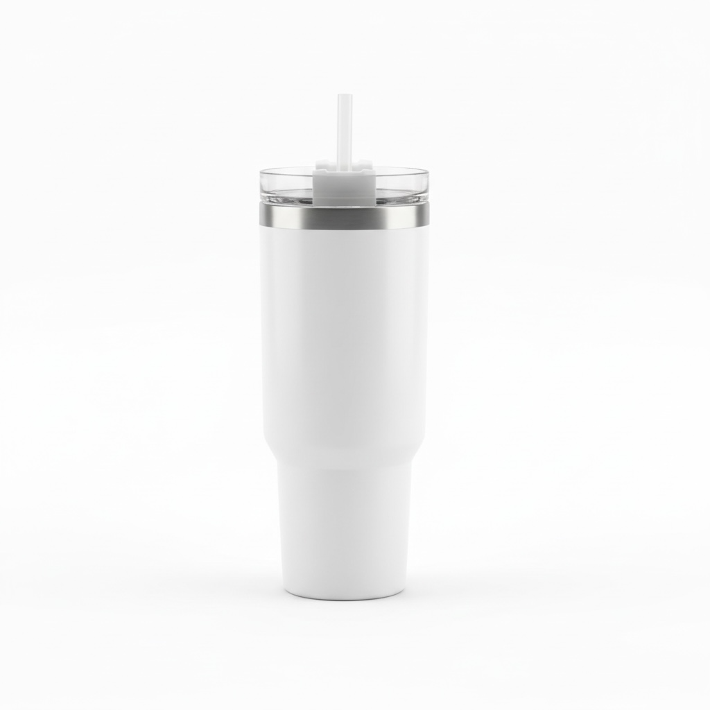 1200ml Sublimation Stainless Steel Tumbler with Straw – White #SB3178