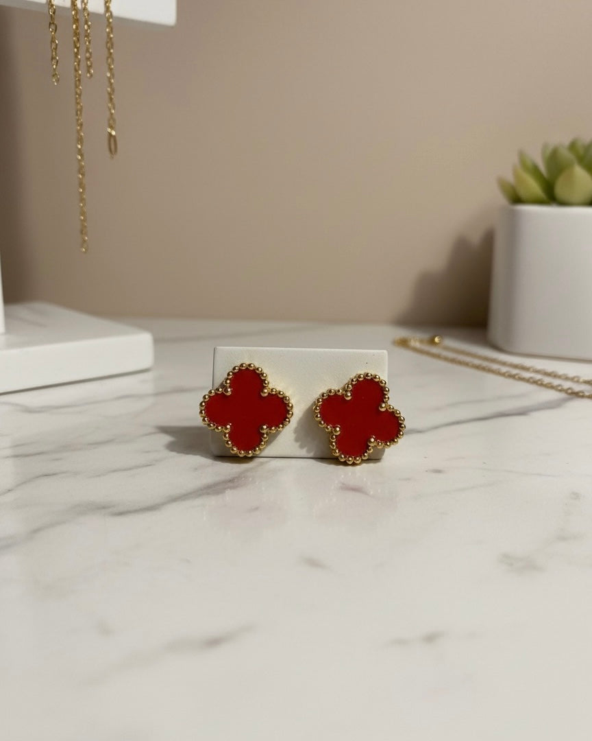 Ruby Clover Stud Earrings #SE3853