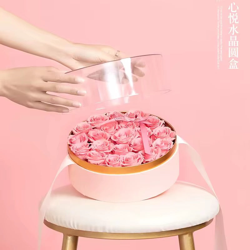 2pcs/Set - Circle Shape Acrylic Top Gift Box #GB2213