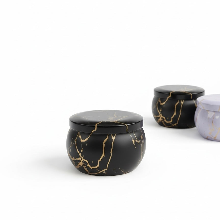 Marble Design Candle Jar with Lid #AJ2506