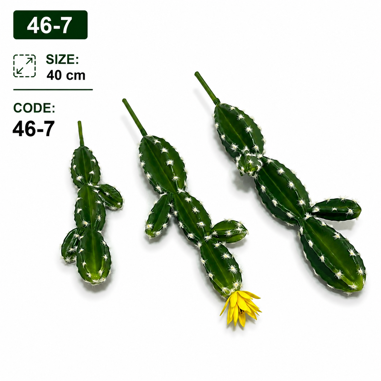 Artificial Cactus Branch Set – 3 Pieces #46-7