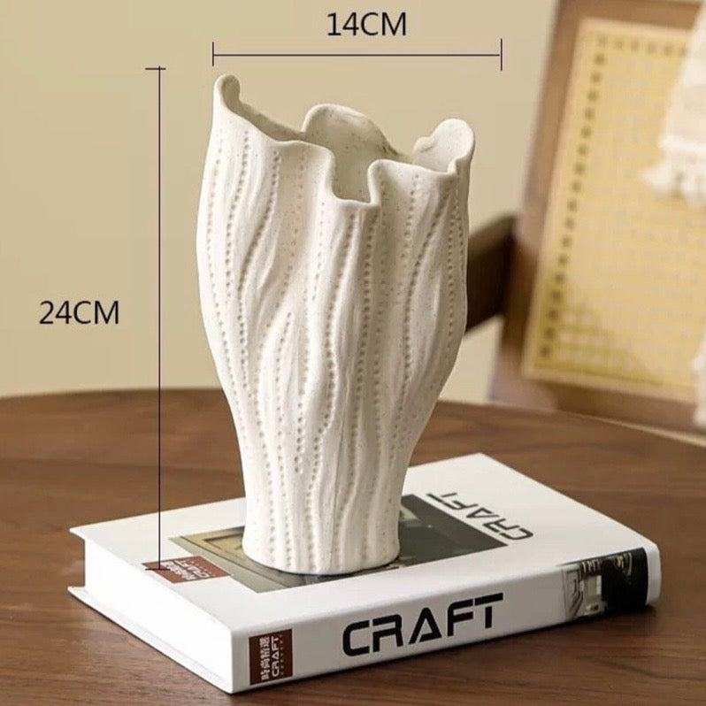 White Artistic Ceramic Vase #CV3977