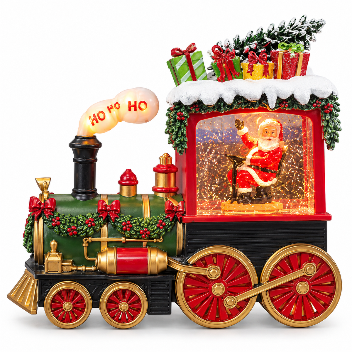 Christmas Musical Light-Up Train Decoration with Santa – 20 cm #CD4476