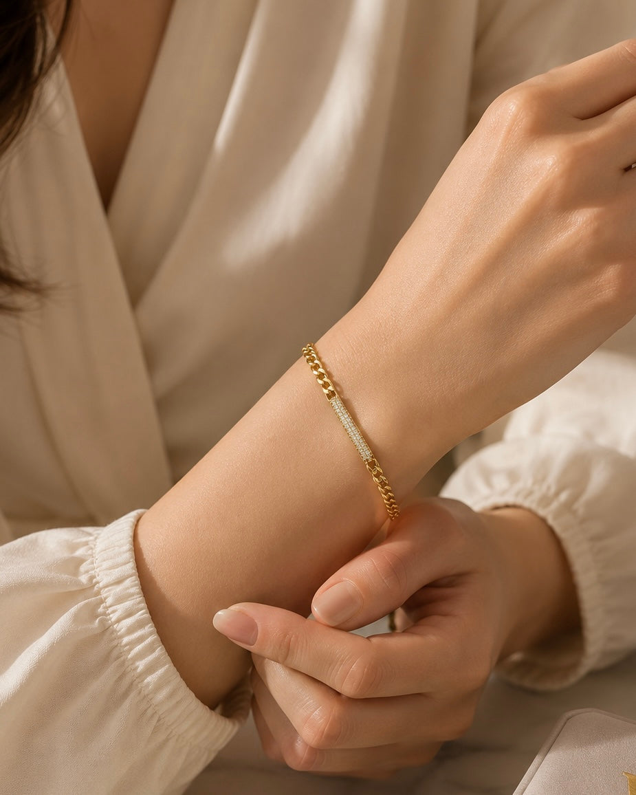 18K Gold Plated Clover Bracelet #GB3860