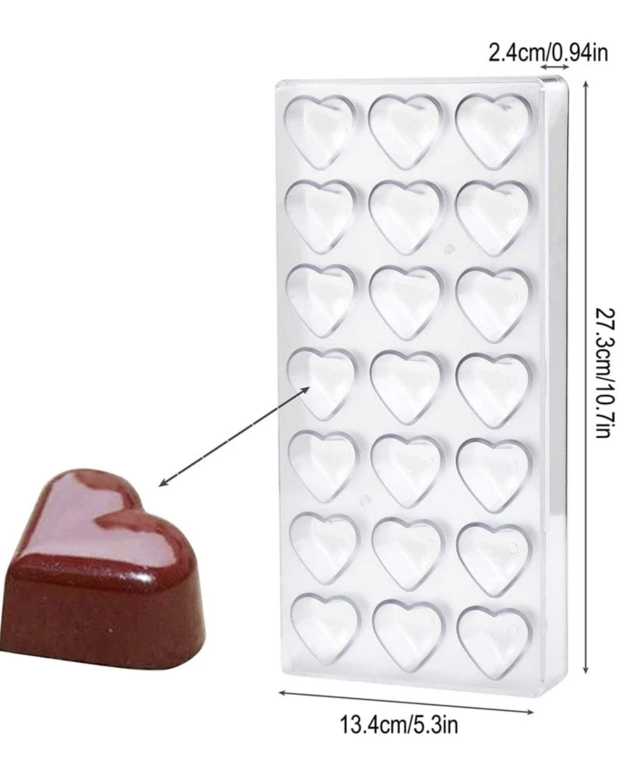 Chocolate Heart shaped Plexi Mold #SM1710
