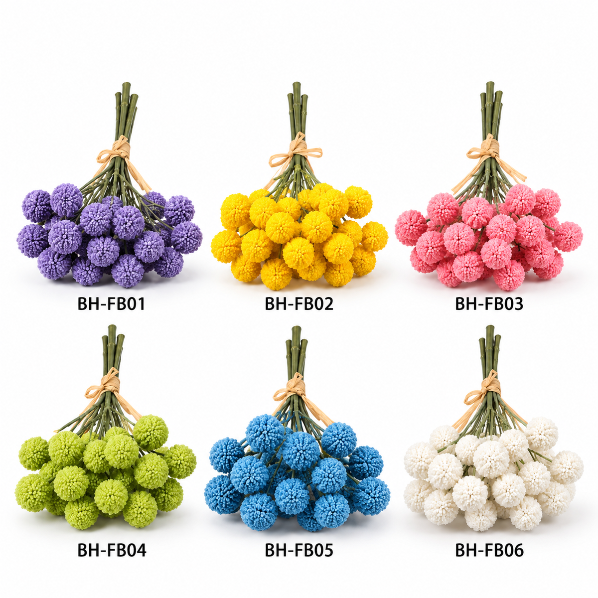 Artificial Pom Pom Flower Bouquet – 6 Colors Available #AF4518