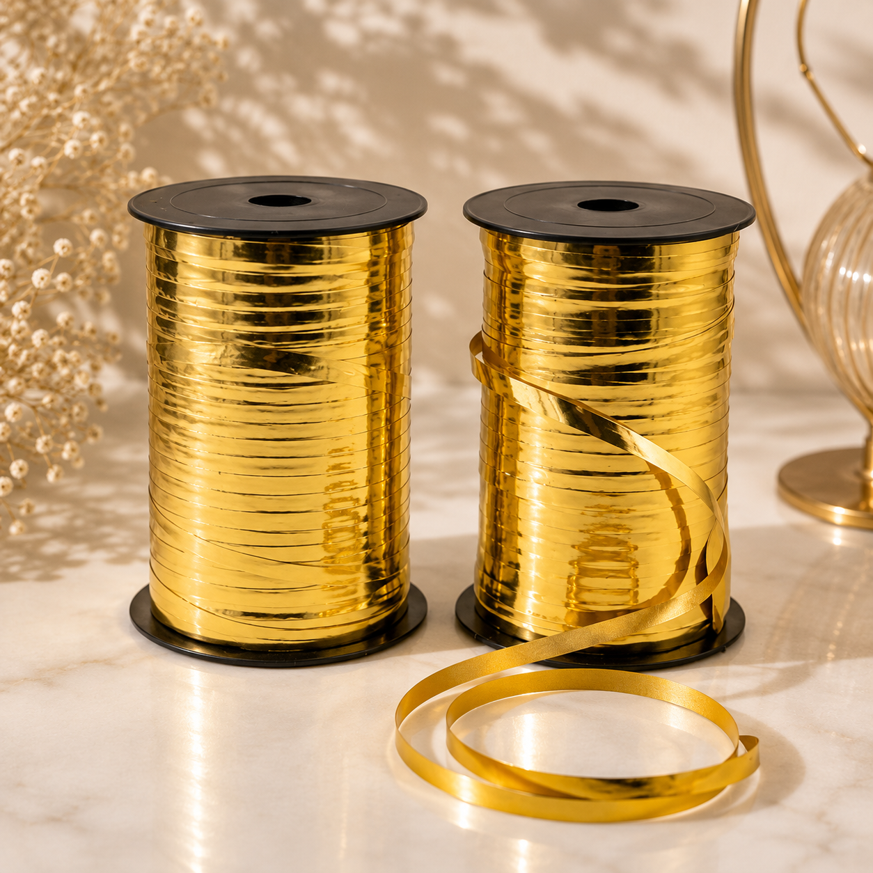 Thin Chrome Cellophane Ribbon – 100m #CR4032
