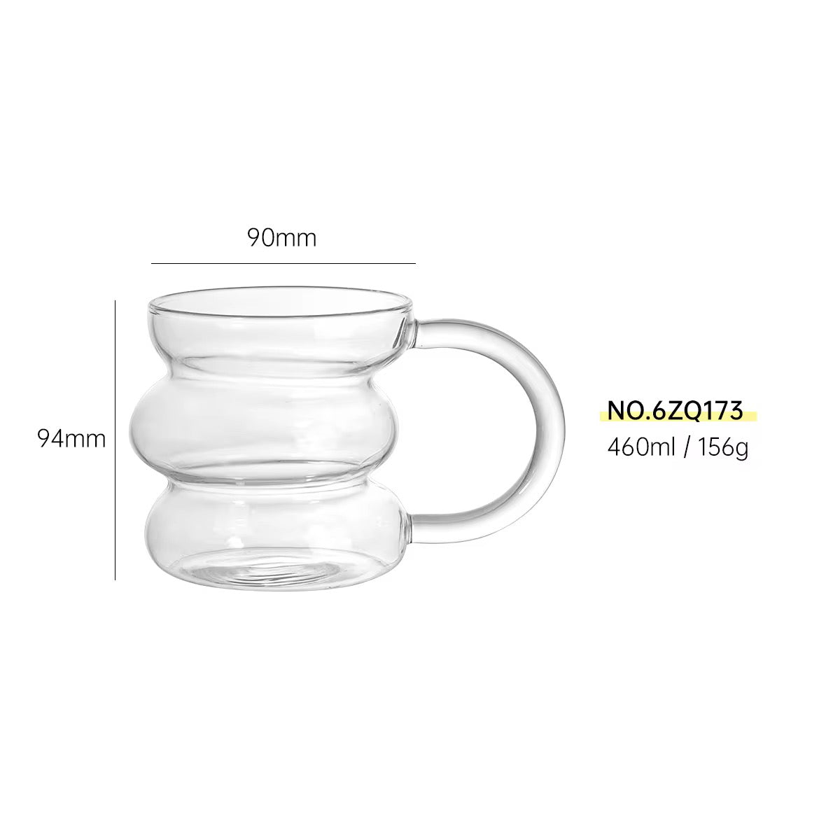 460ml Ripple Glass Mug #GM3961