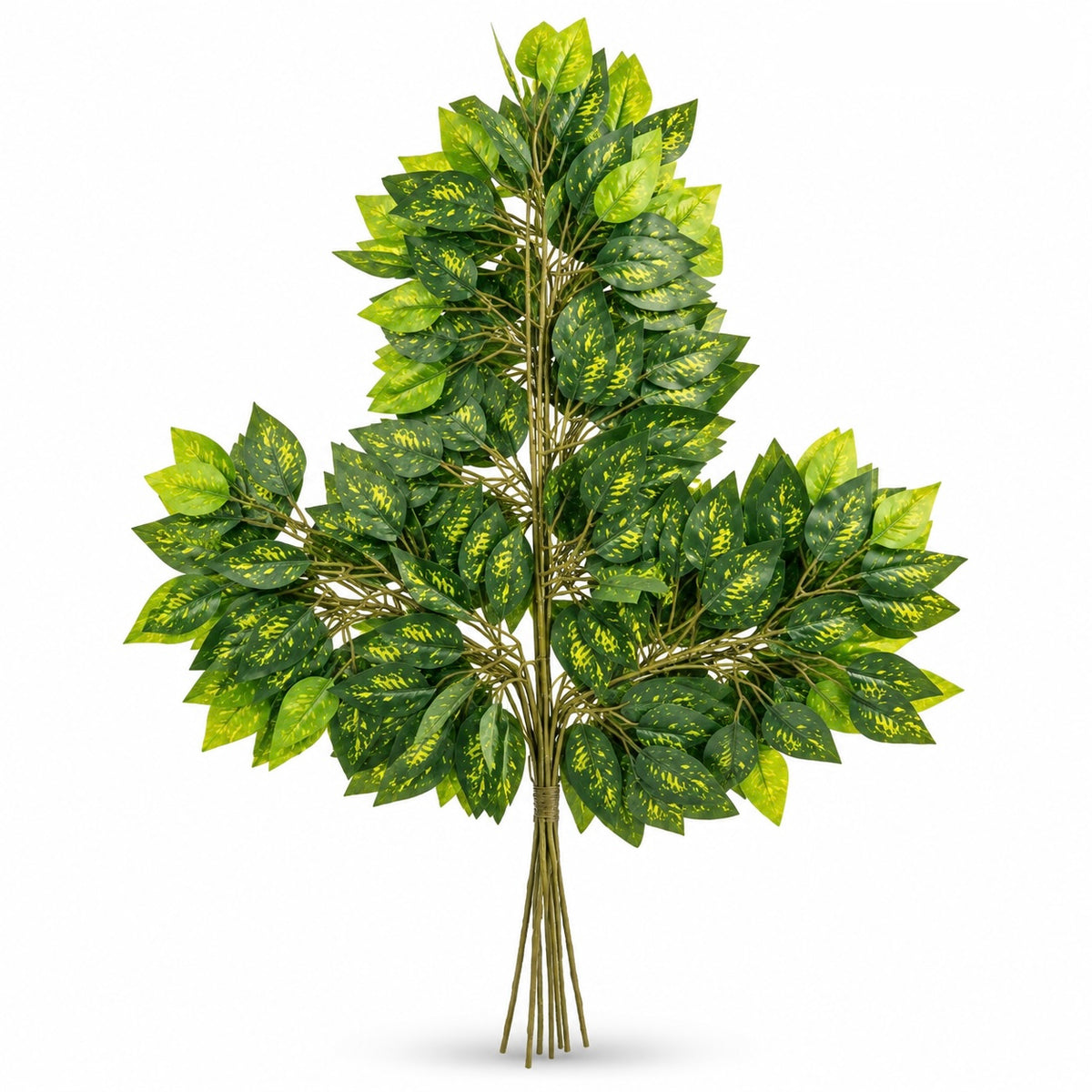 Artificial Variegated Green Leaf Bush – 60 × 55cm #AF4551