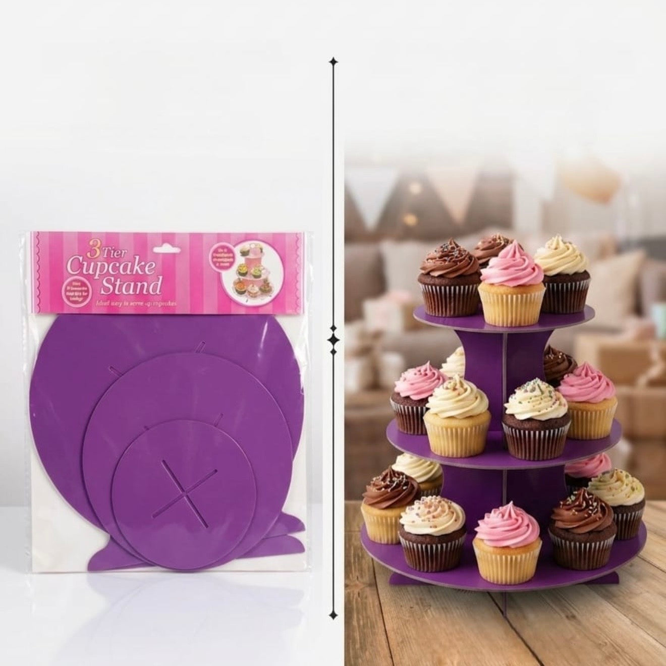 3-Tier Cupcake Stand – Party Display Tower #CS3880