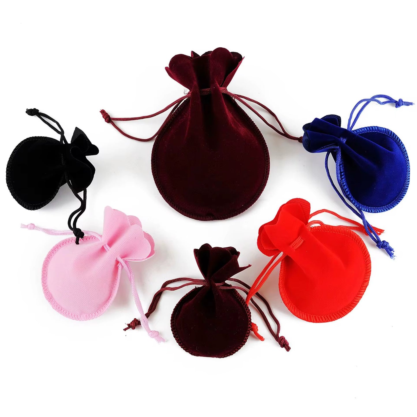 X12pcs - 9x7cm Velvet Drawstring Gift Pouches #JB2799