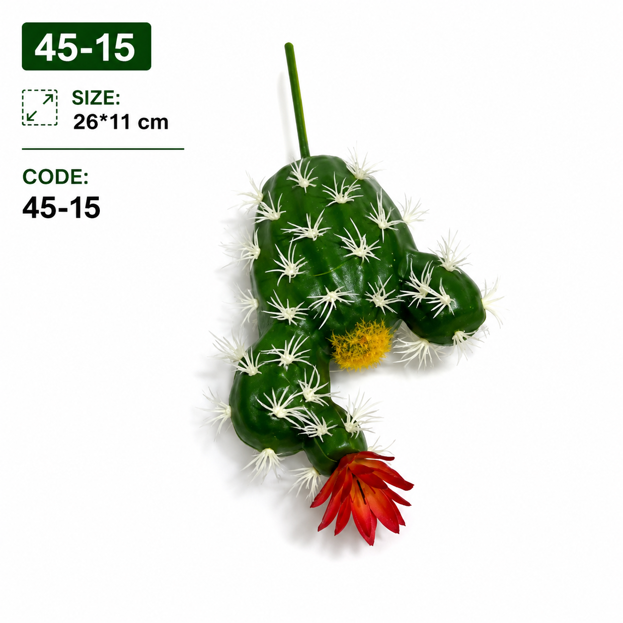 Artificial Cactus Stem with Flower – 26 × 11 cm #45-15
