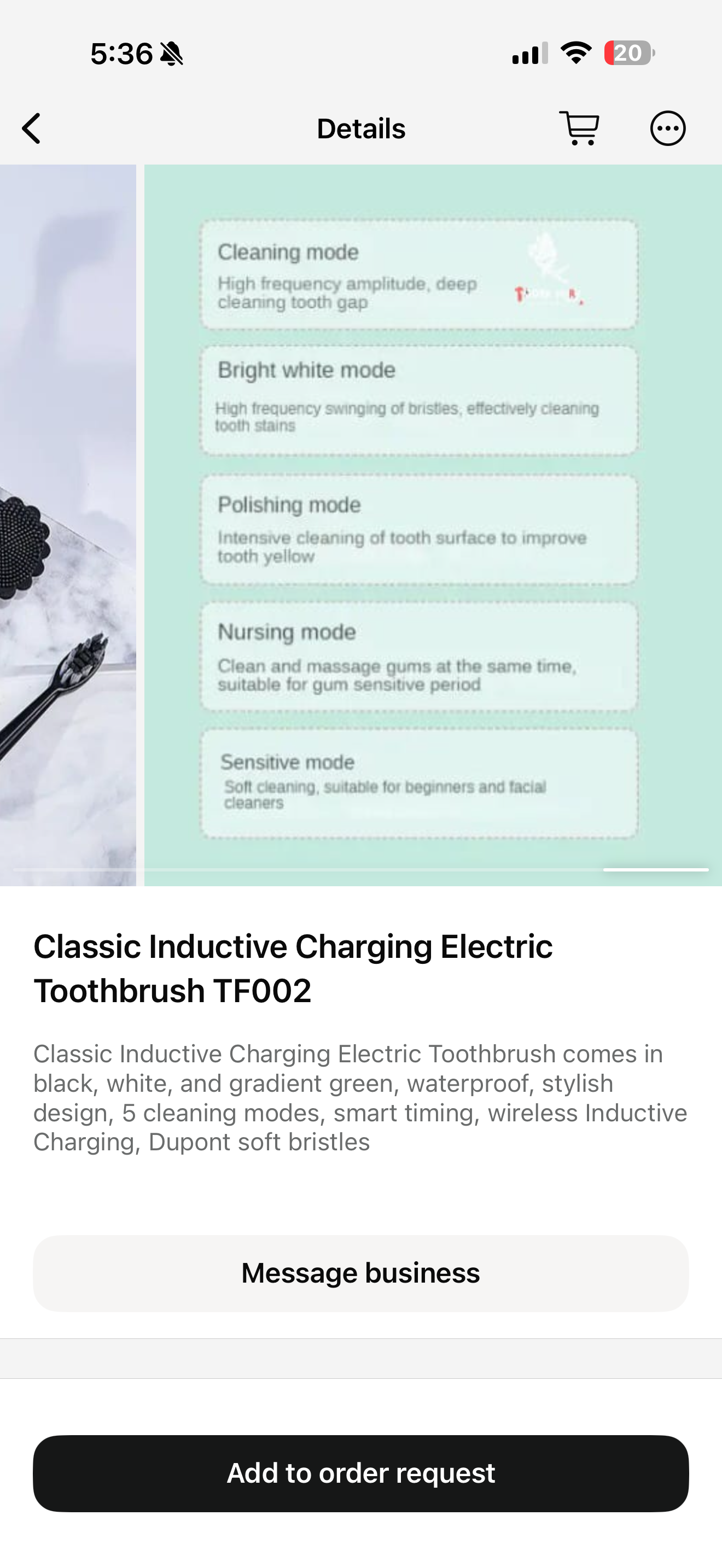 Classic Inductive Charging Electric Toothbrush #TF002