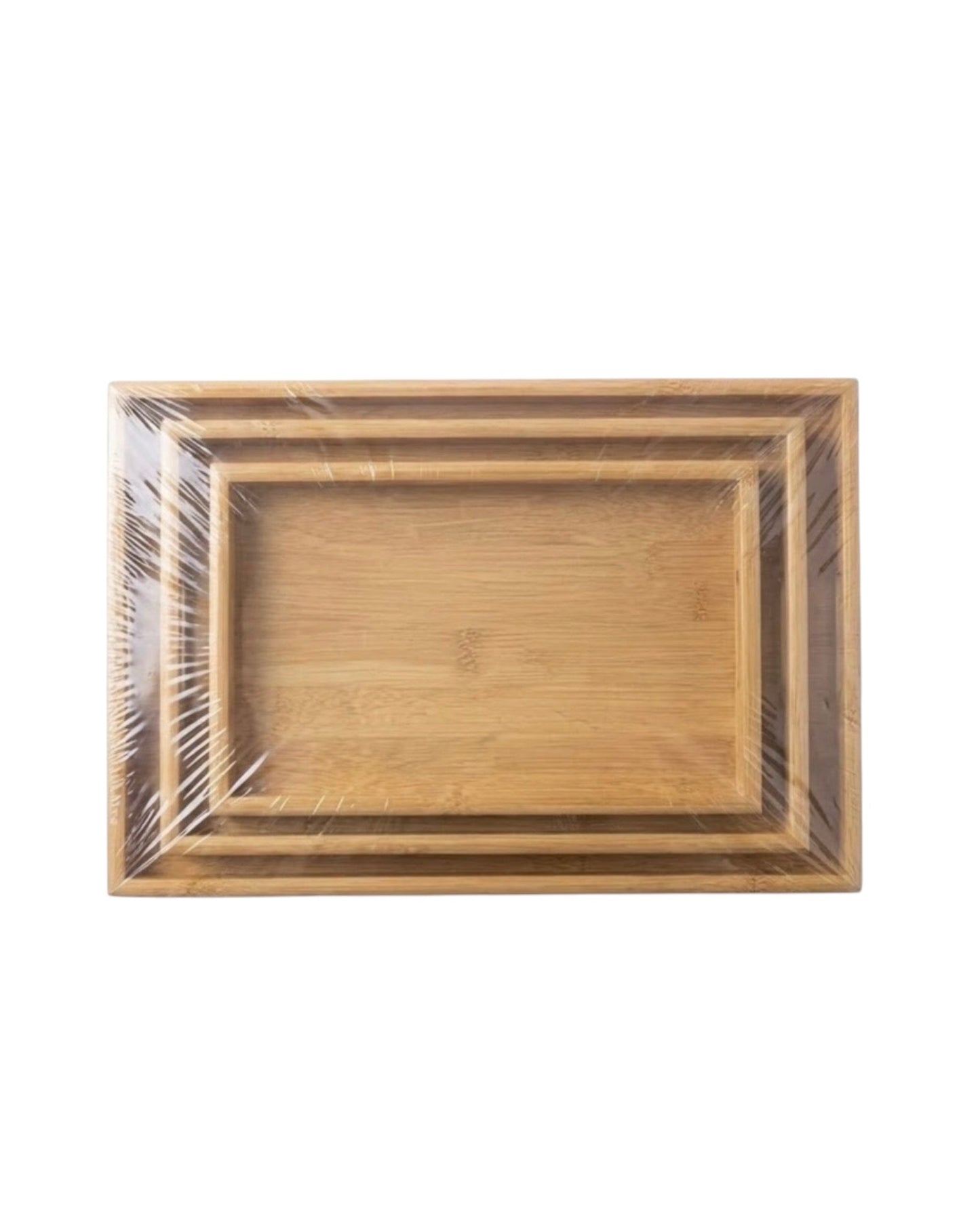 Natural Bamboo Rectangular Tray Set (3 Pieces) #HB3940
