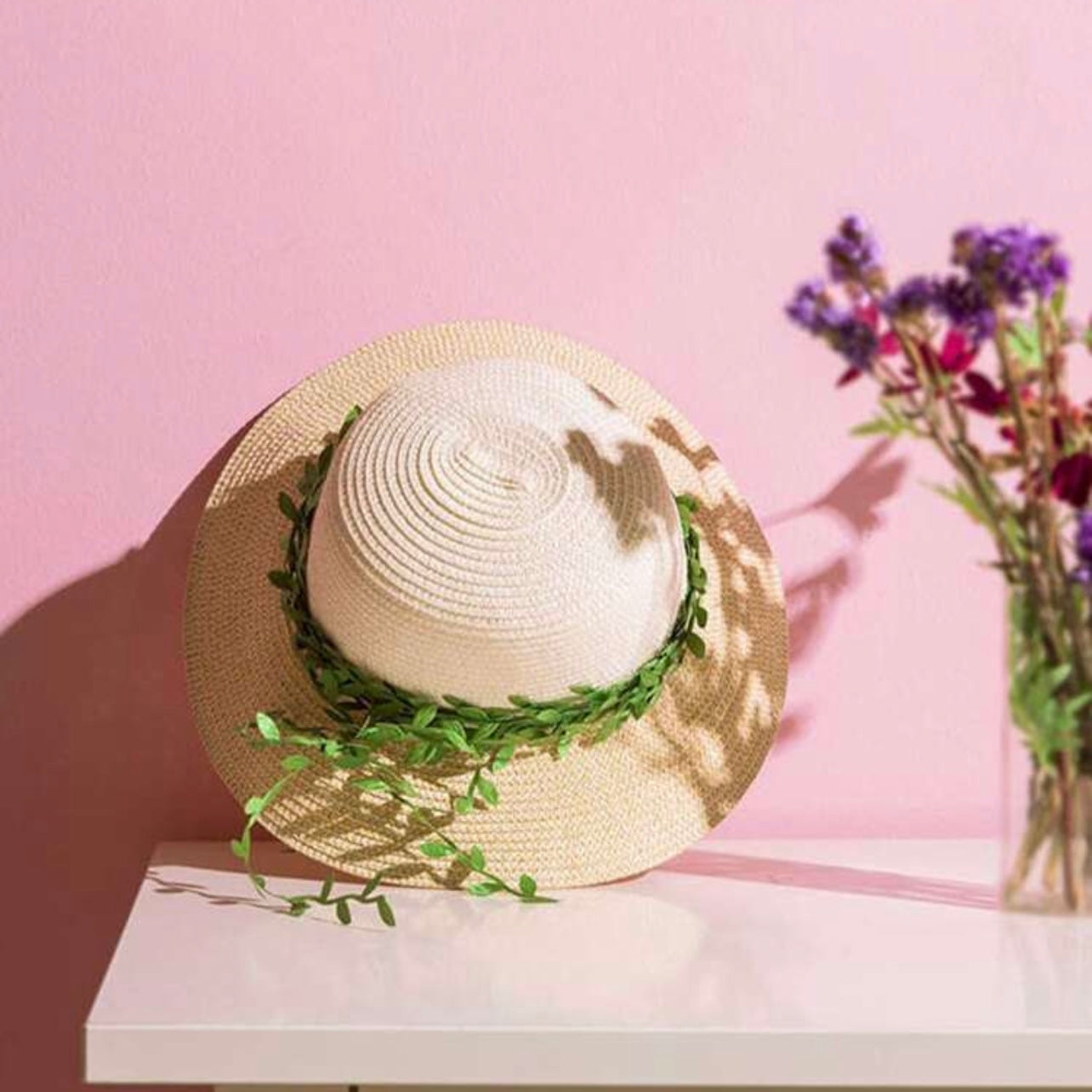 10m Green Leaves Ribbon #LR1061