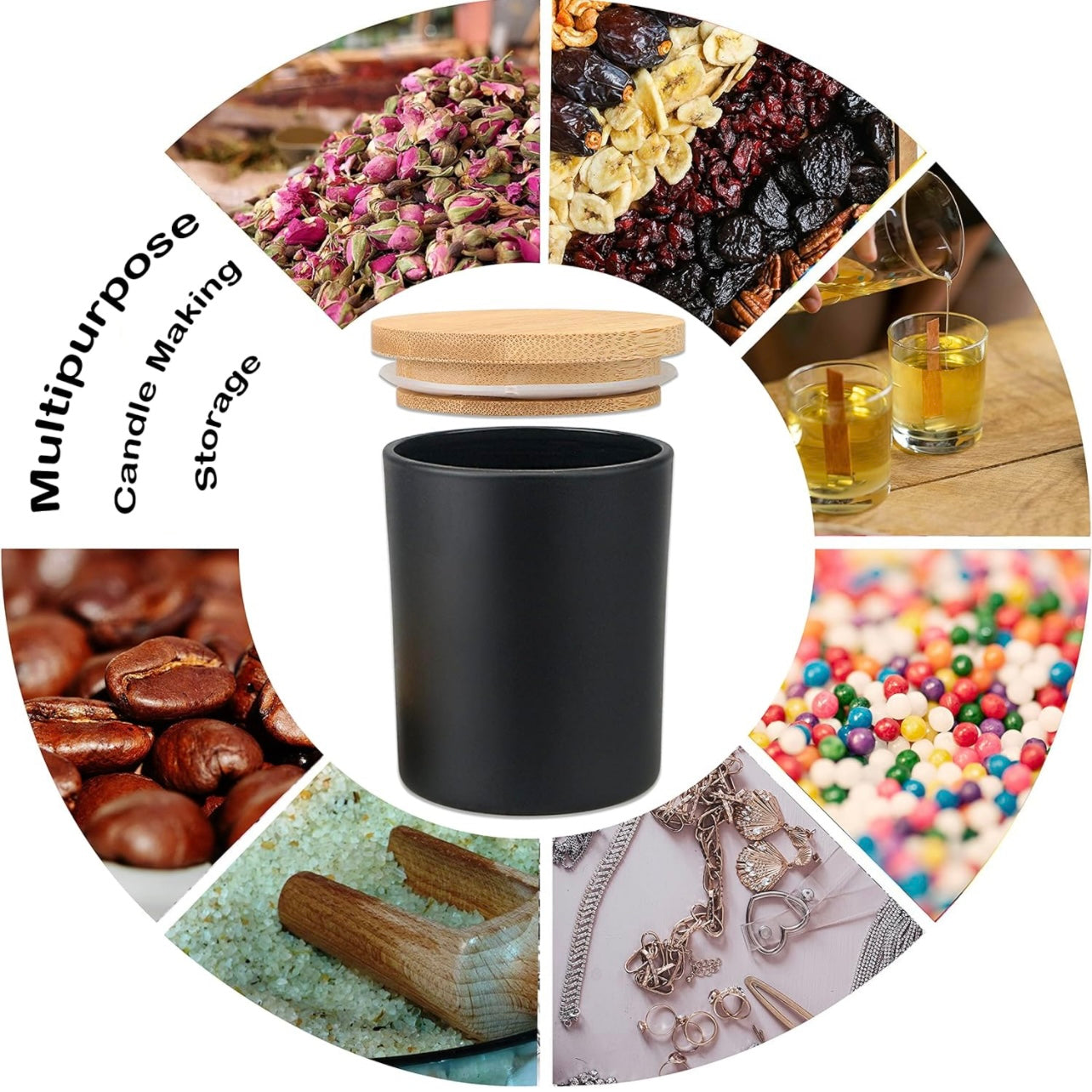 8oz Black Jar With Lid #GJ1154