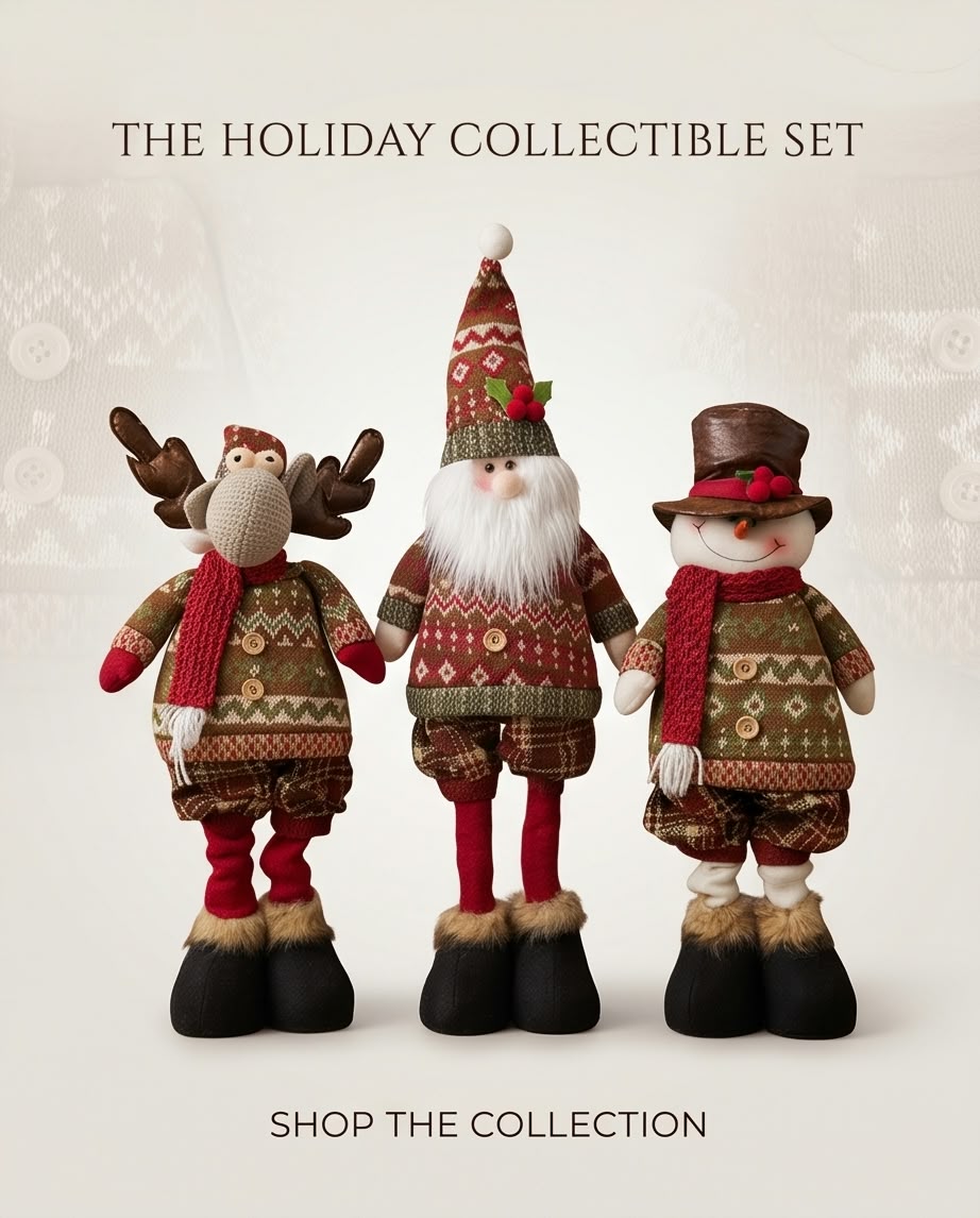 Telescopic Christmas Plush Figures – Santa, Reindeer & Snowman #CP4383