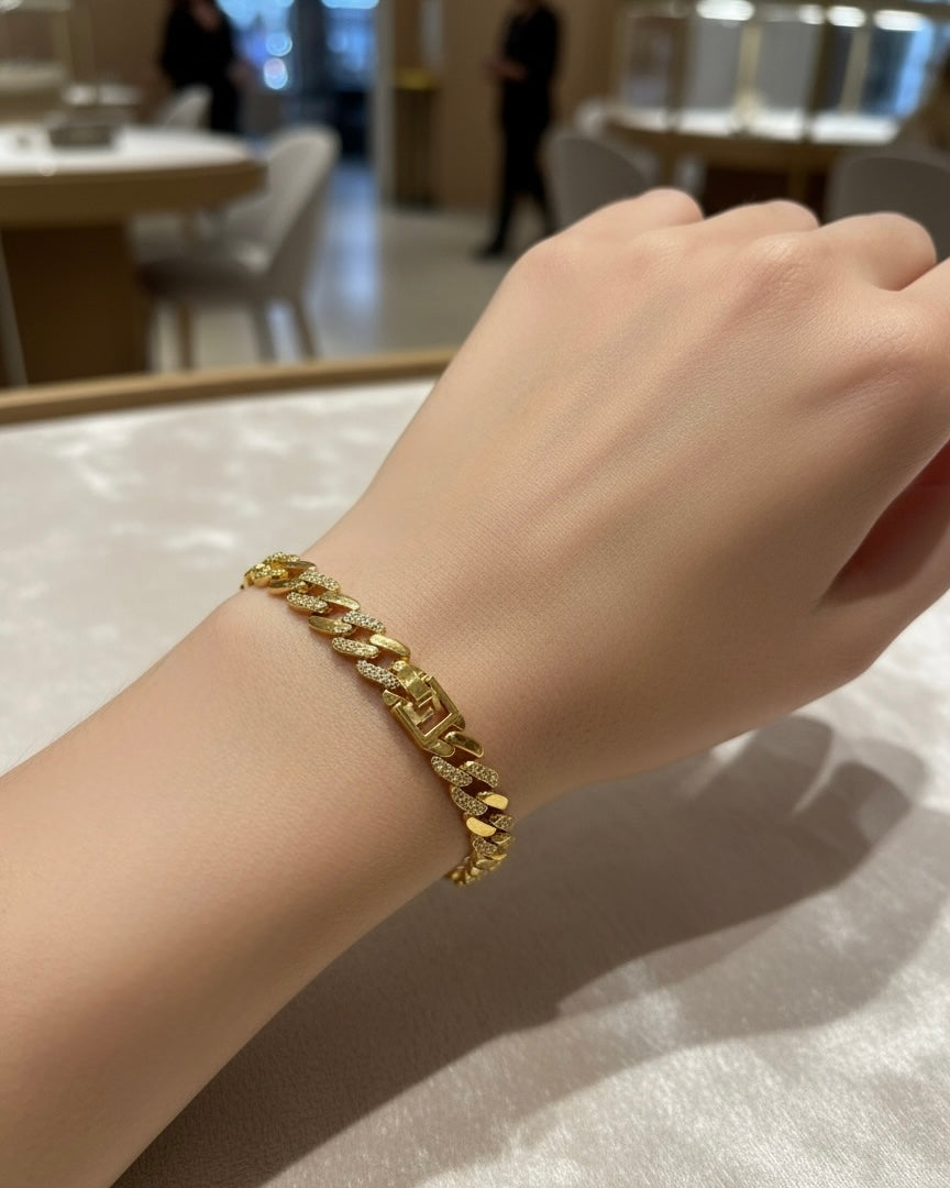 18K Gold Plated Clover Bracelet #GB3864