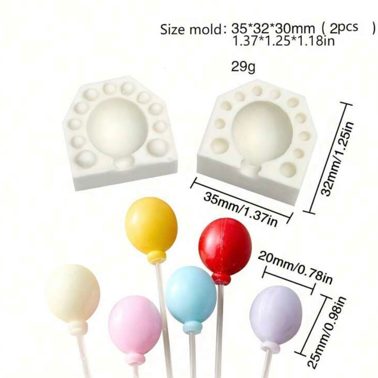 Round Balloon Lollipop Silicone Mold #SM2022