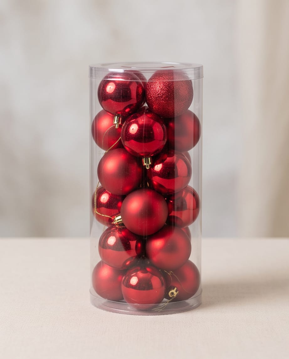 Christmas Baubles Set – 24 Pieces, 6 cm #CD4507