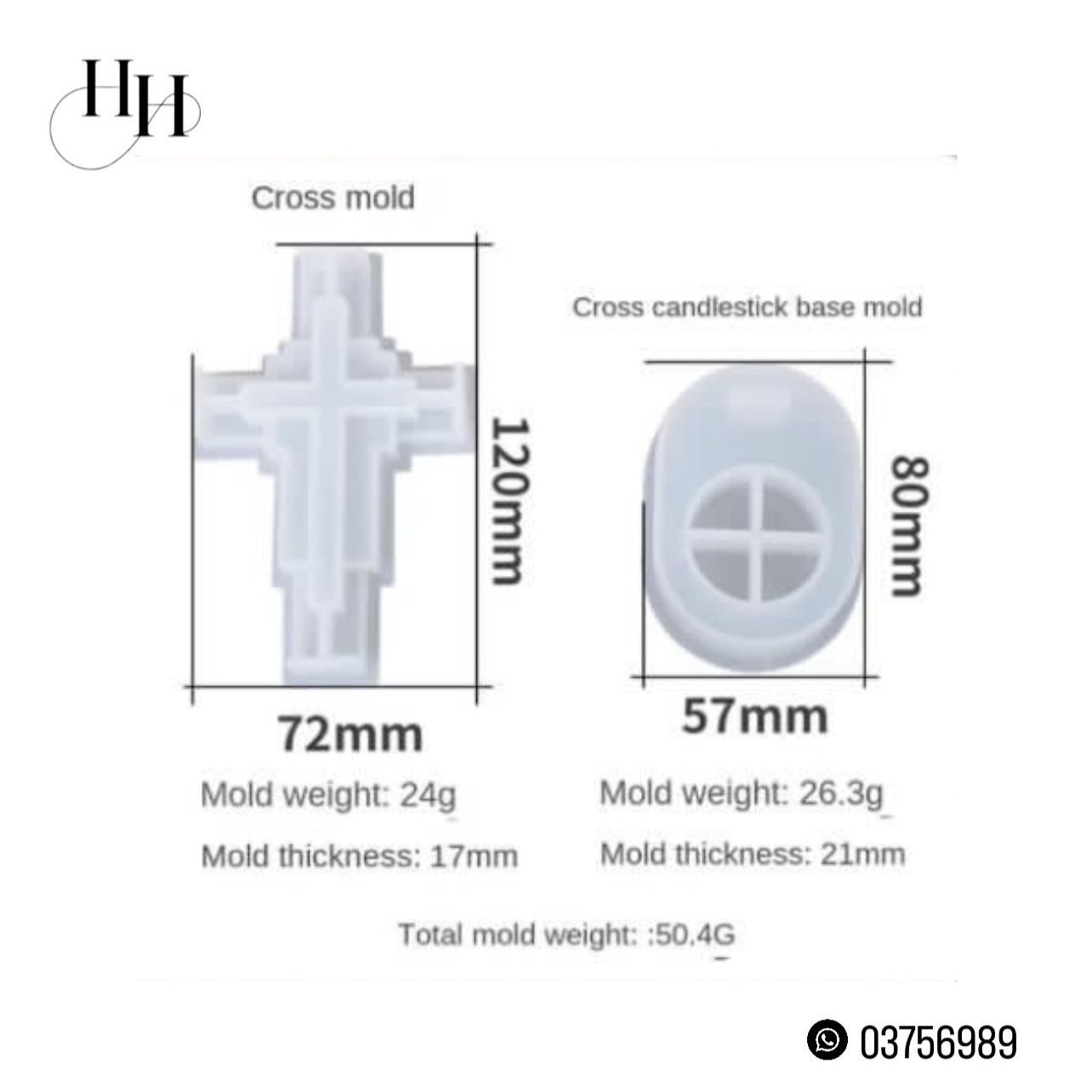 Cross With Base Silicone Mold #SM1240