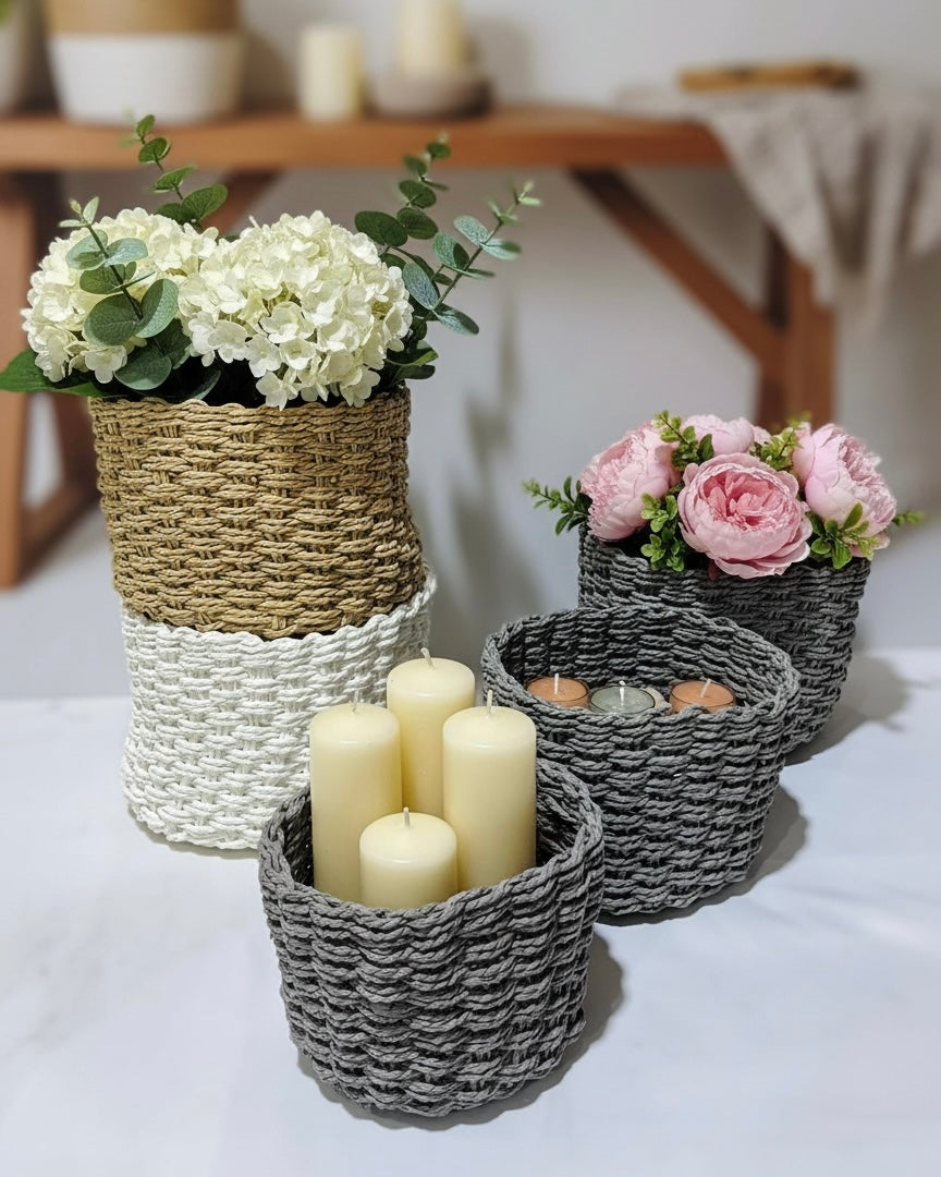 Set 3pcs / Natural Woven Storage Basket #RB3966