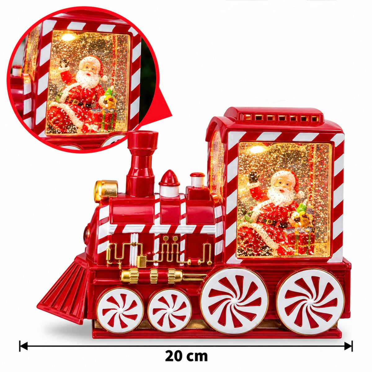 Musical Christmas Train Decoration with LED Lights – 20cm #CD4474