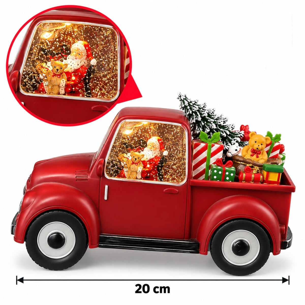 20cm Metal Musical Christmas Pickup Truck Decoration #CD4473
