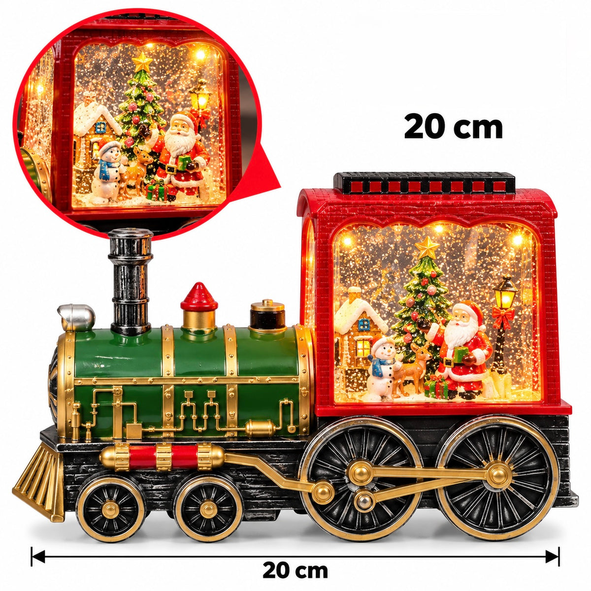 Christmas Musical Light-Up Train Decoration – 20 cm #CD4479