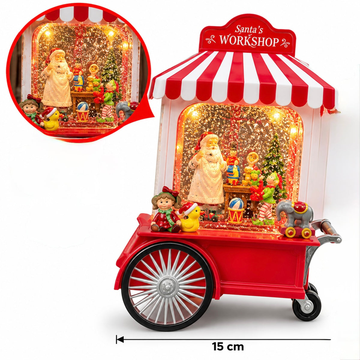 Santa’s Workshop Musical LED Water Globe Decoration – 15 cm #CD4484