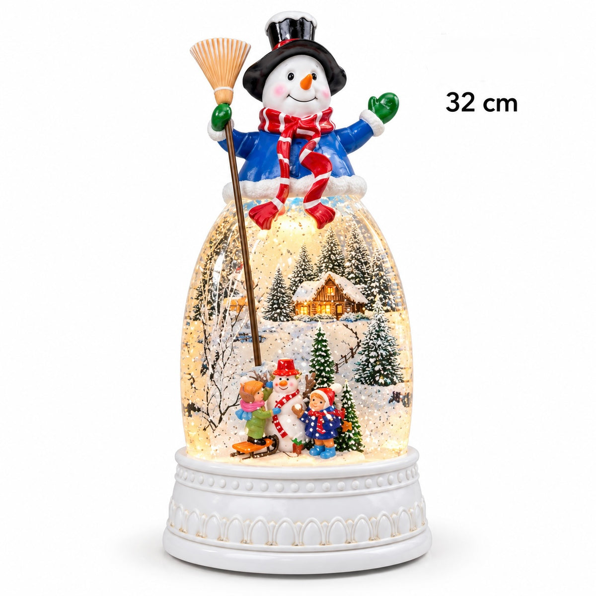 Christmas LED Snow Globe – Snowman Winter Wonderland (32 cm) #CD4487