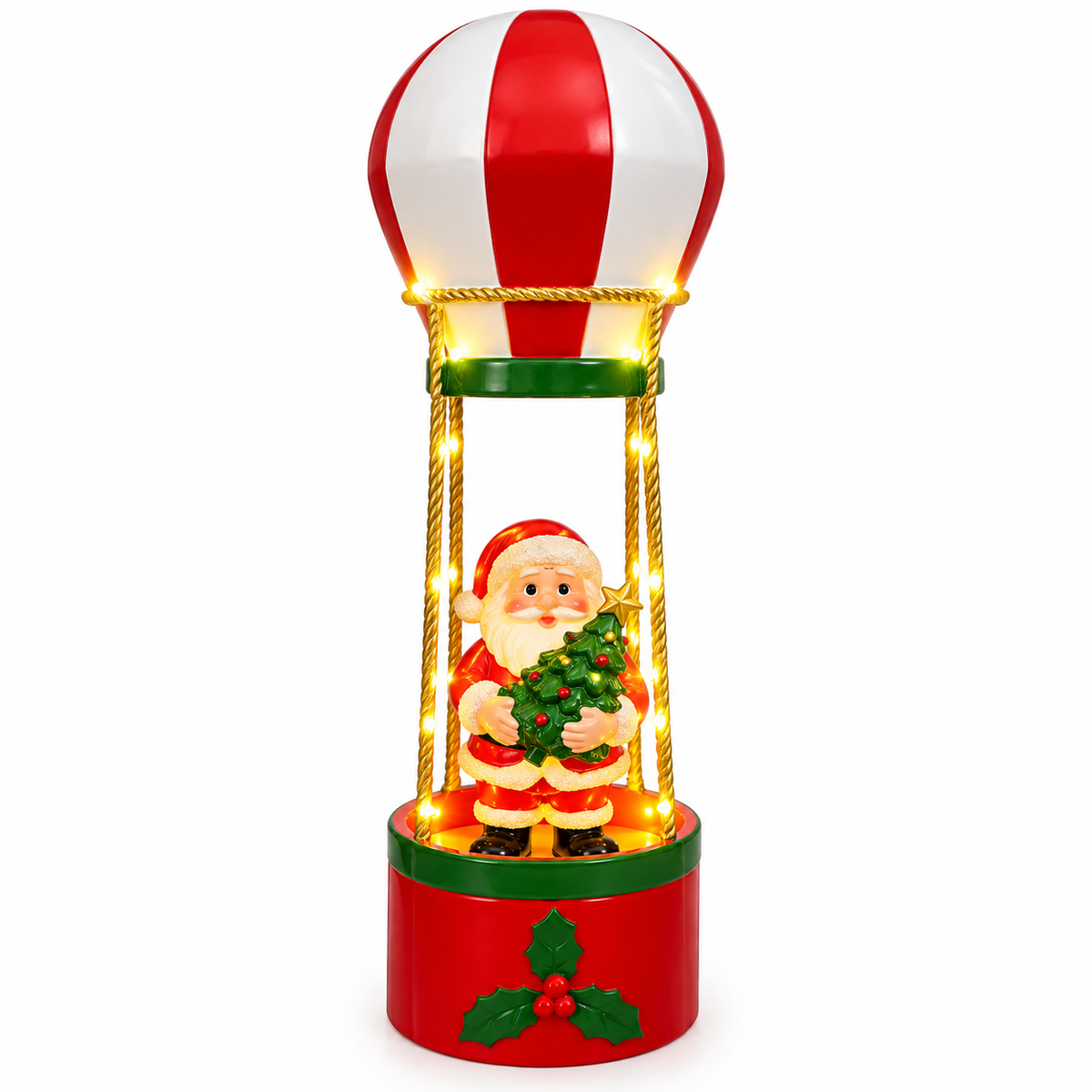 Christmas Santa Hot Air Balloon LED Decoration – 30cm #CD4425