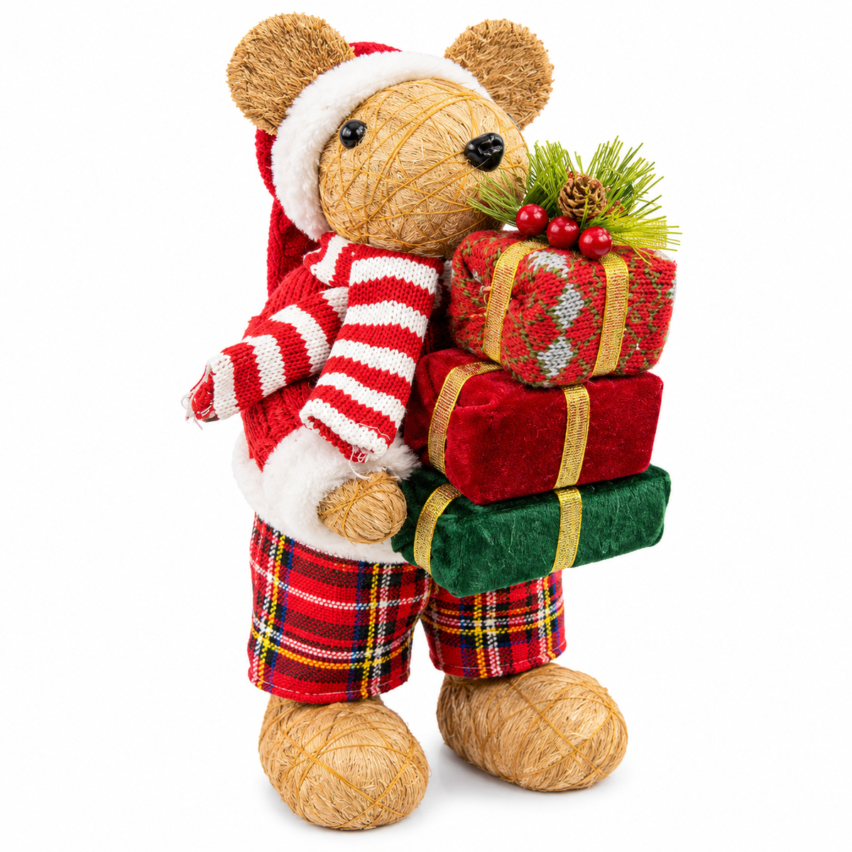 Christmas Teddy Bear with Festive Gift Boxes #CB4455