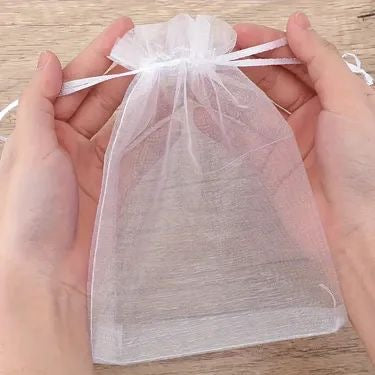 X12pcs White Organza Bags #OB4204