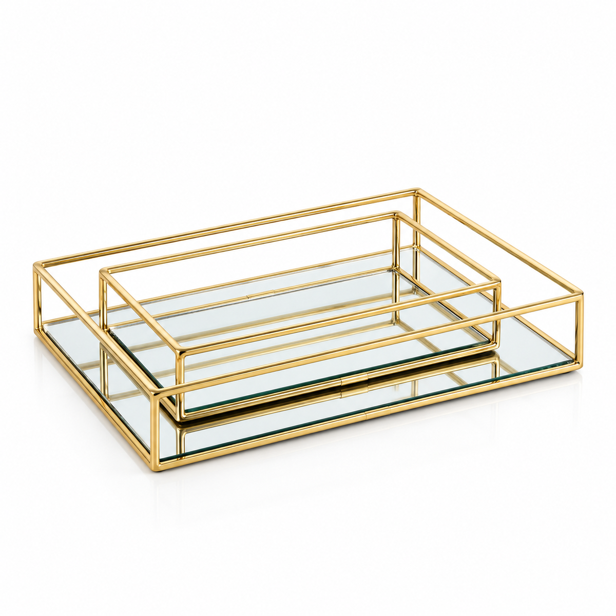 2pcs Modern Gold Mirror Display Tray #MT4207