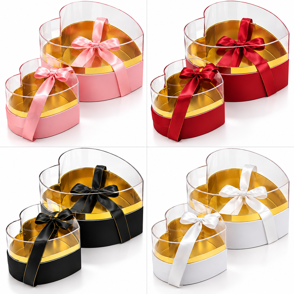 Luxury Heart-Shaped Plexiglass Gift Box Set – 2 Pieces #GB4327