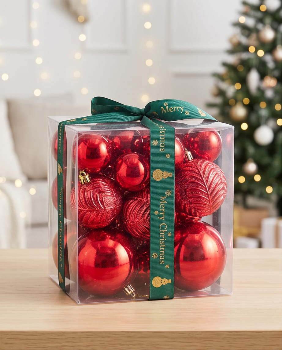 Pack of 29 Red Shatterproof Christmas Tree Ornaments #CD4542