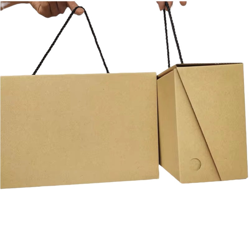 X12pcs/30x20x7cm - Kraft Box With Handle #kB2546