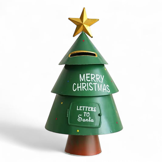 Letters to Santa Tree Mailbox, Green Metal Christmas Tree Decoration #CD2062